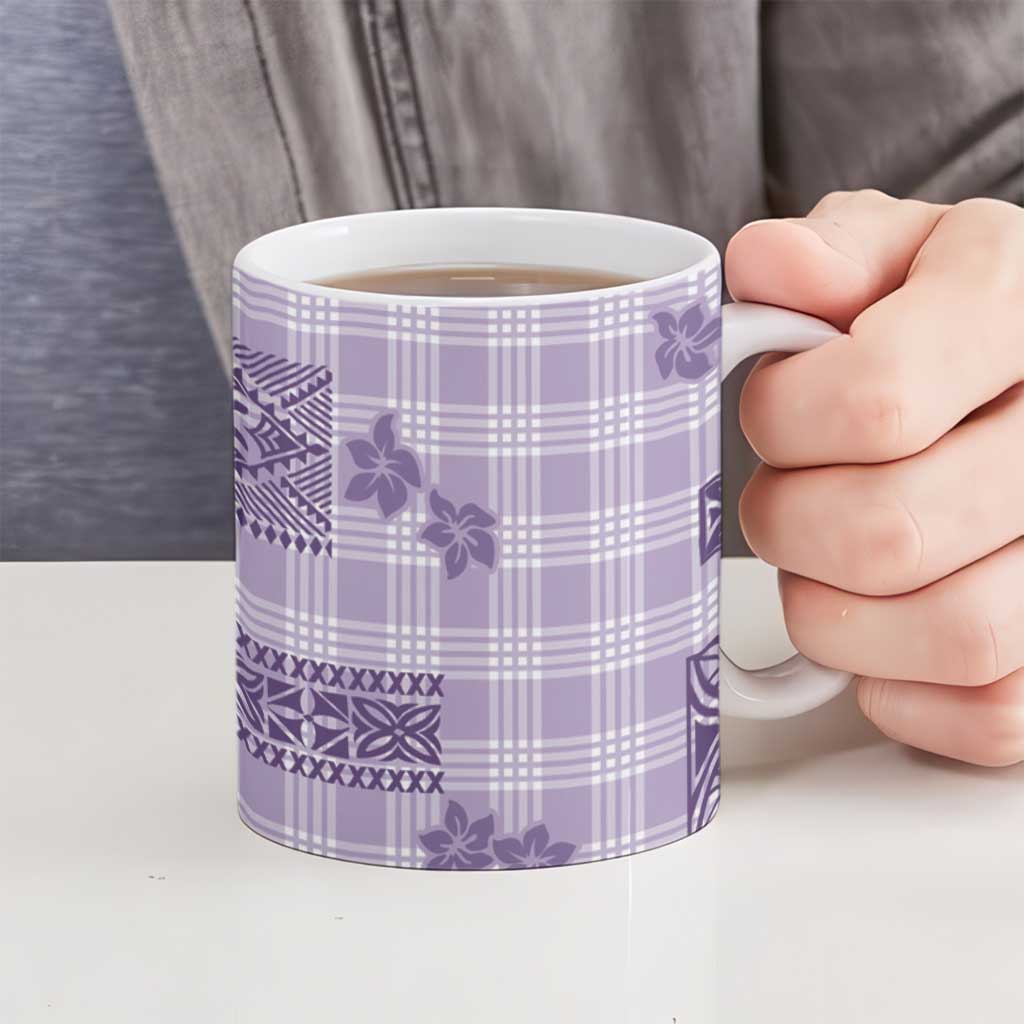 Hawaiian Quilt Tapa On Lilac Palaka Motifs Ceramic Mug LT7 - Polynesian Pride