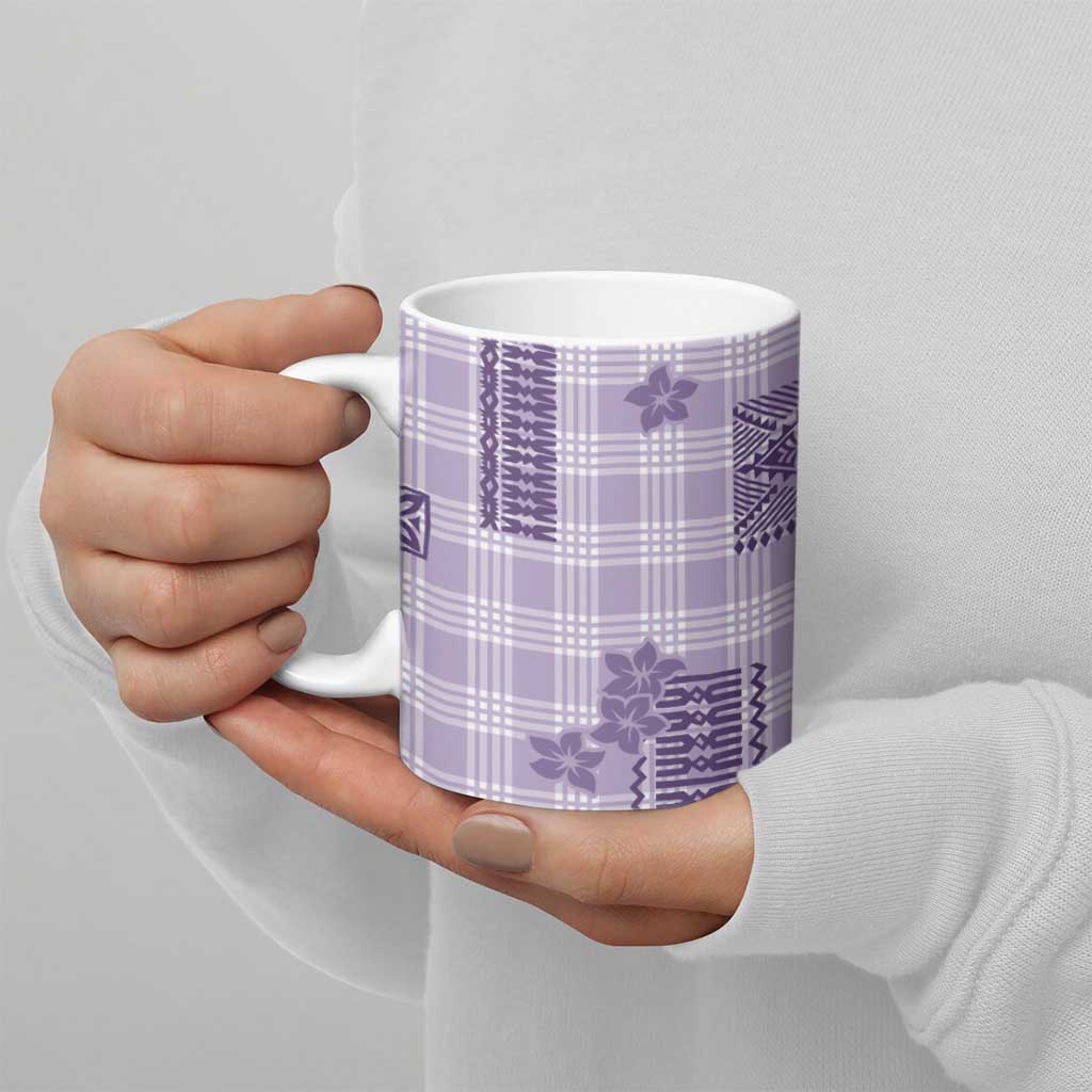 Hawaiian Quilt Tapa On Lilac Palaka Motifs Ceramic Mug LT7 - Polynesian Pride