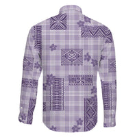 Hawaiian Quilt Tapa On Lilac Palaka Motifs Family Matching Mermaid Dress and Hawaiian Shirt LT7 - Polynesian Pride