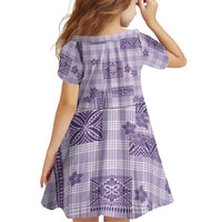 Hawaiian Quilt Tapa On Lilac Palaka Motifs Family Matching Off Shoulder Short Dress and Hawaiian Shirt LT7 - Polynesian Pride