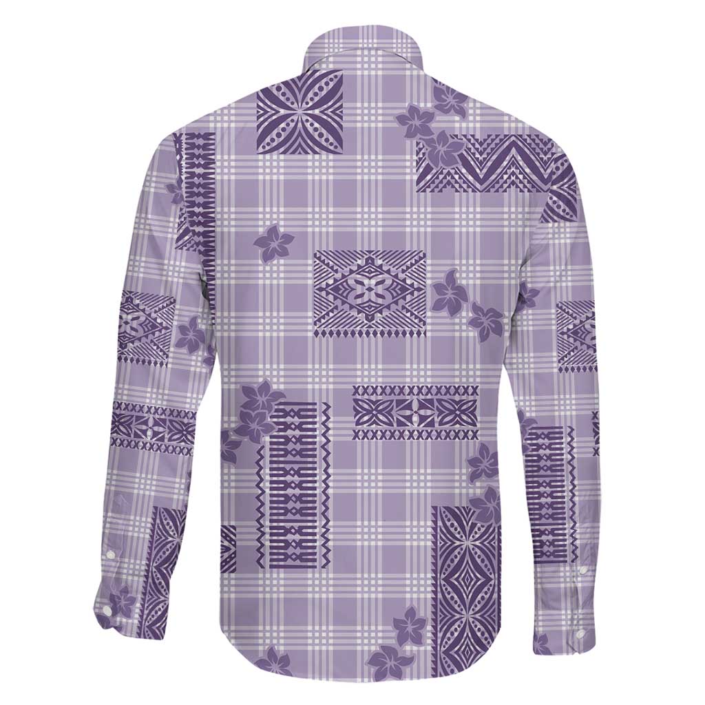 Hawaiian Quilt Tapa On Lilac Palaka Motifs Family Matching Tank Maxi Dress and Hawaiian Shirt LT7 - Polynesian Pride