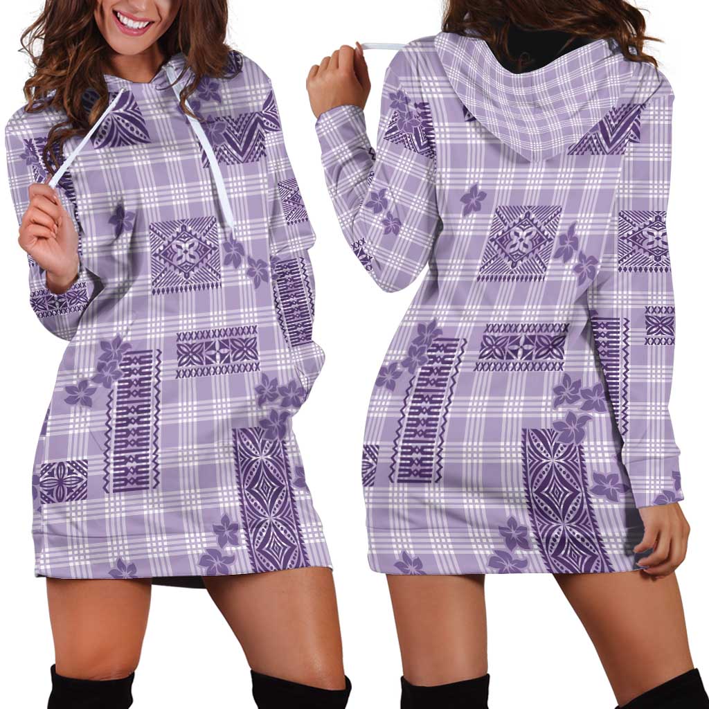 Hawaiian Quilt Tapa On Lilac Palaka Motifs Hoodie Dress