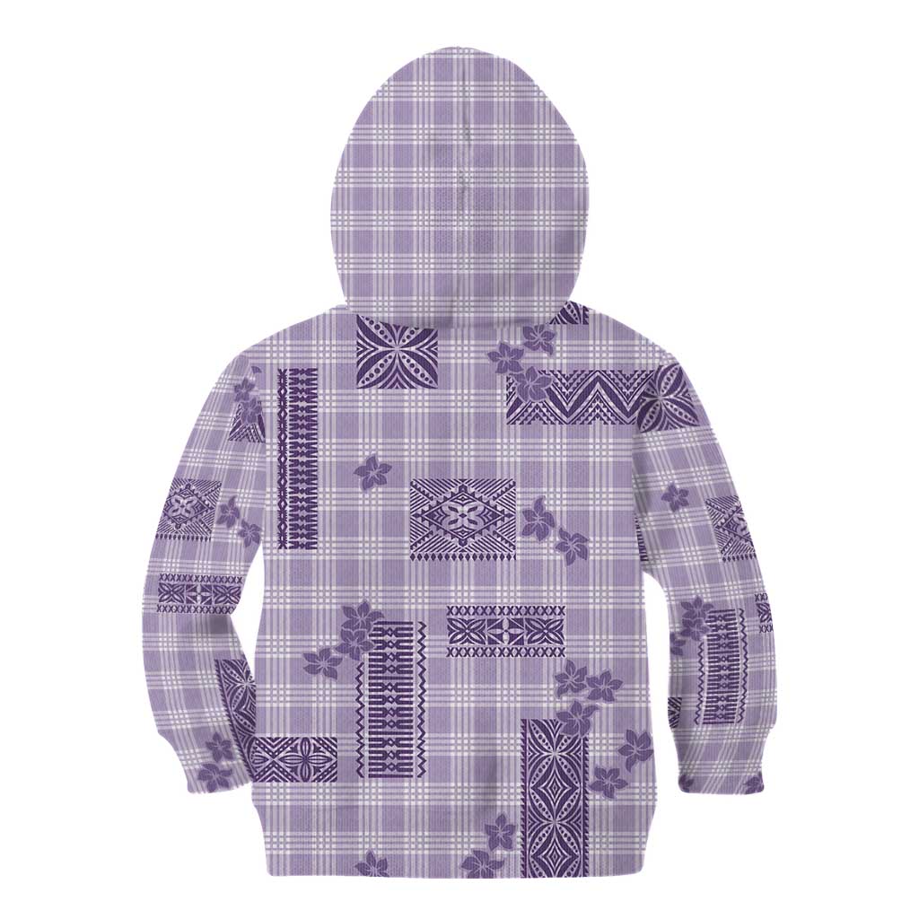 Hawaiian Quilt Tapa On Lilac Palaka Motifs Kid Hoodie