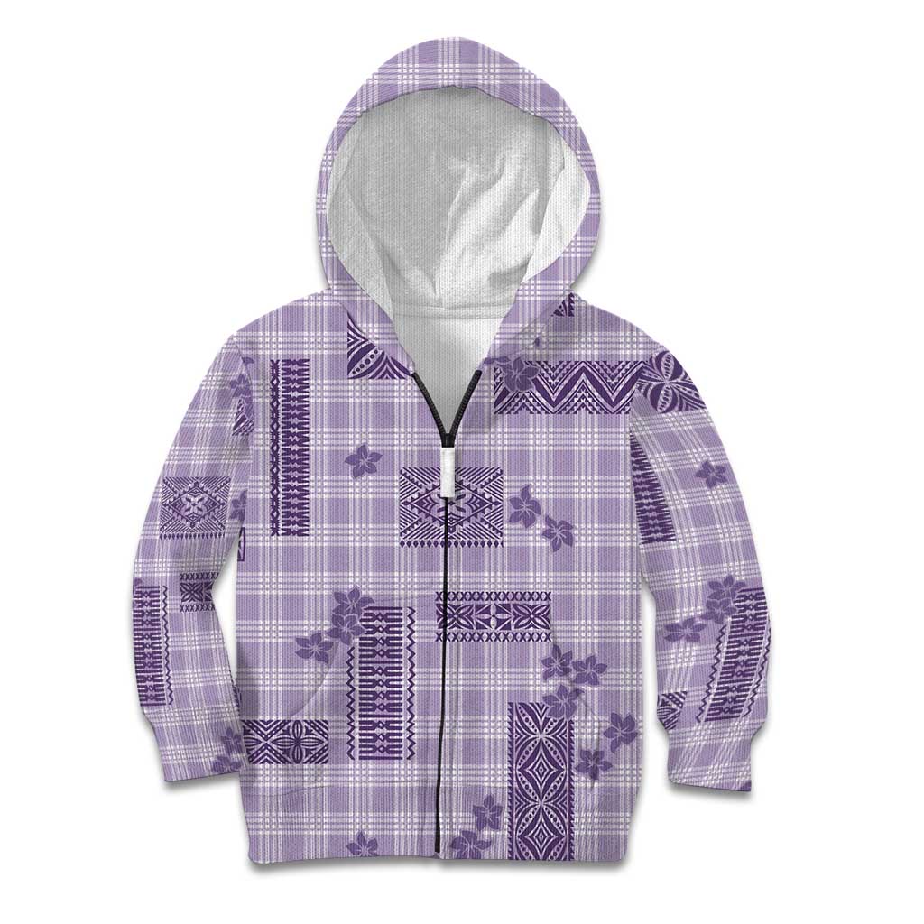 Hawaiian Quilt Tapa On Lilac Palaka Motifs Kid Hoodie