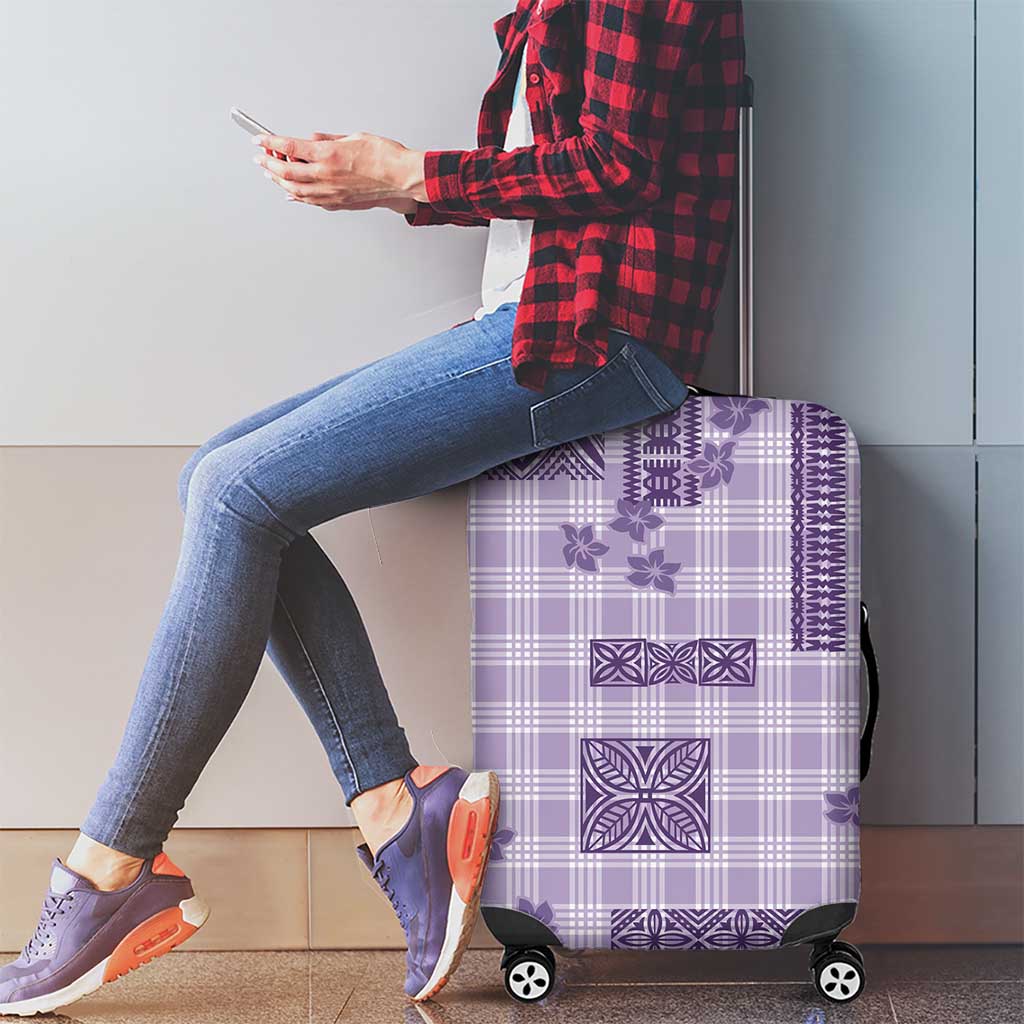 Hawaiian Quilt Tapa On Lilac Palaka Motifs Luggage Cover
