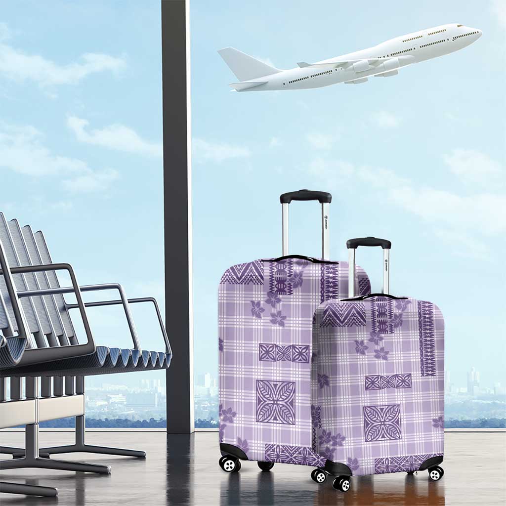 Hawaiian Quilt Tapa On Lilac Palaka Motifs Luggage Cover