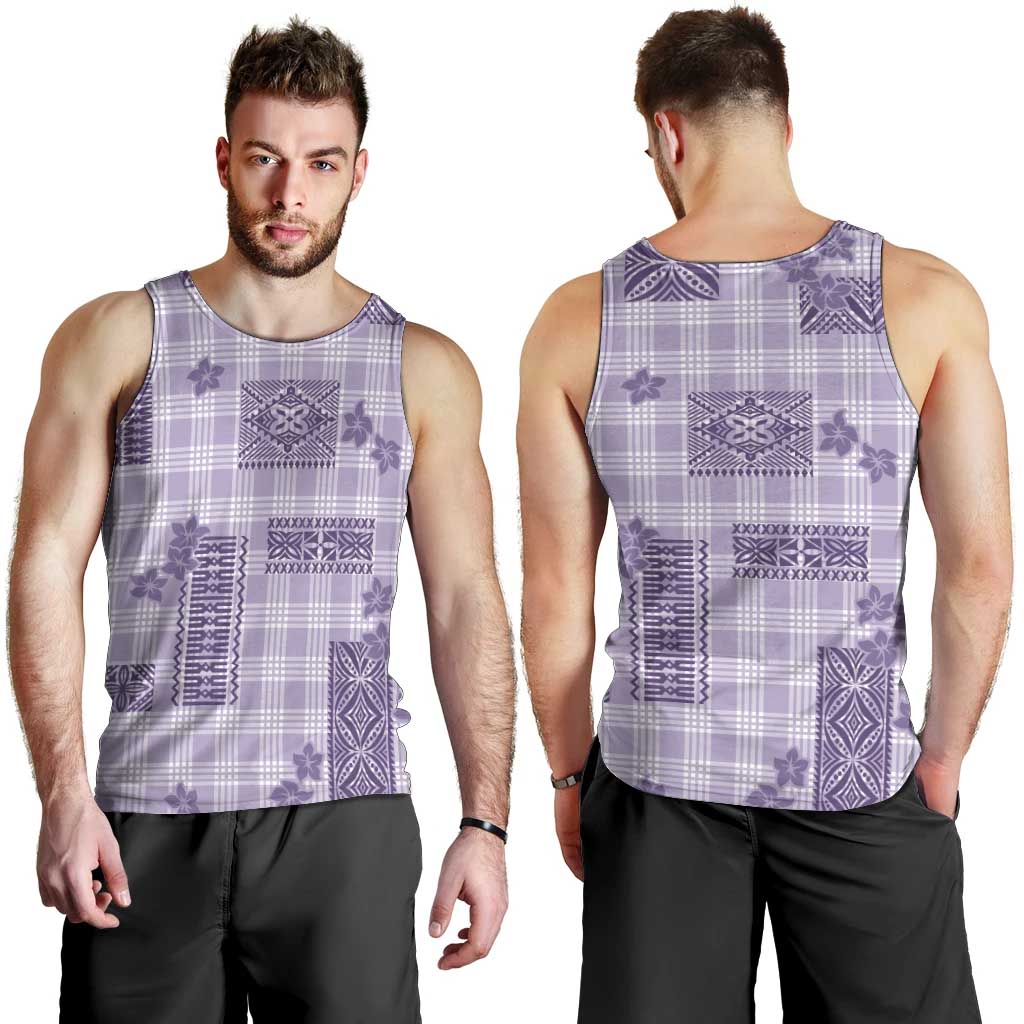 Hawaiian Quilt Tapa On Lilac Palaka Motifs Men Tank Top