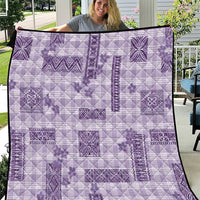 Hawaiian Quilt Tapa On Lilac Palaka Motifs Quilt