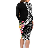 AAPI Heritage Month Family Matching Long Sleeve Bodycon Dress and Hawaiian Shirt Kanaka Hawaii Plumeria LT7 - Polynesian Pride