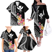 AAPI Heritage Month Family Matching Off The Shoulder Long Sleeve Dress and Hawaiian Shirt Kanaka Hawaii Plumeria LT7 - Polynesian Pride
