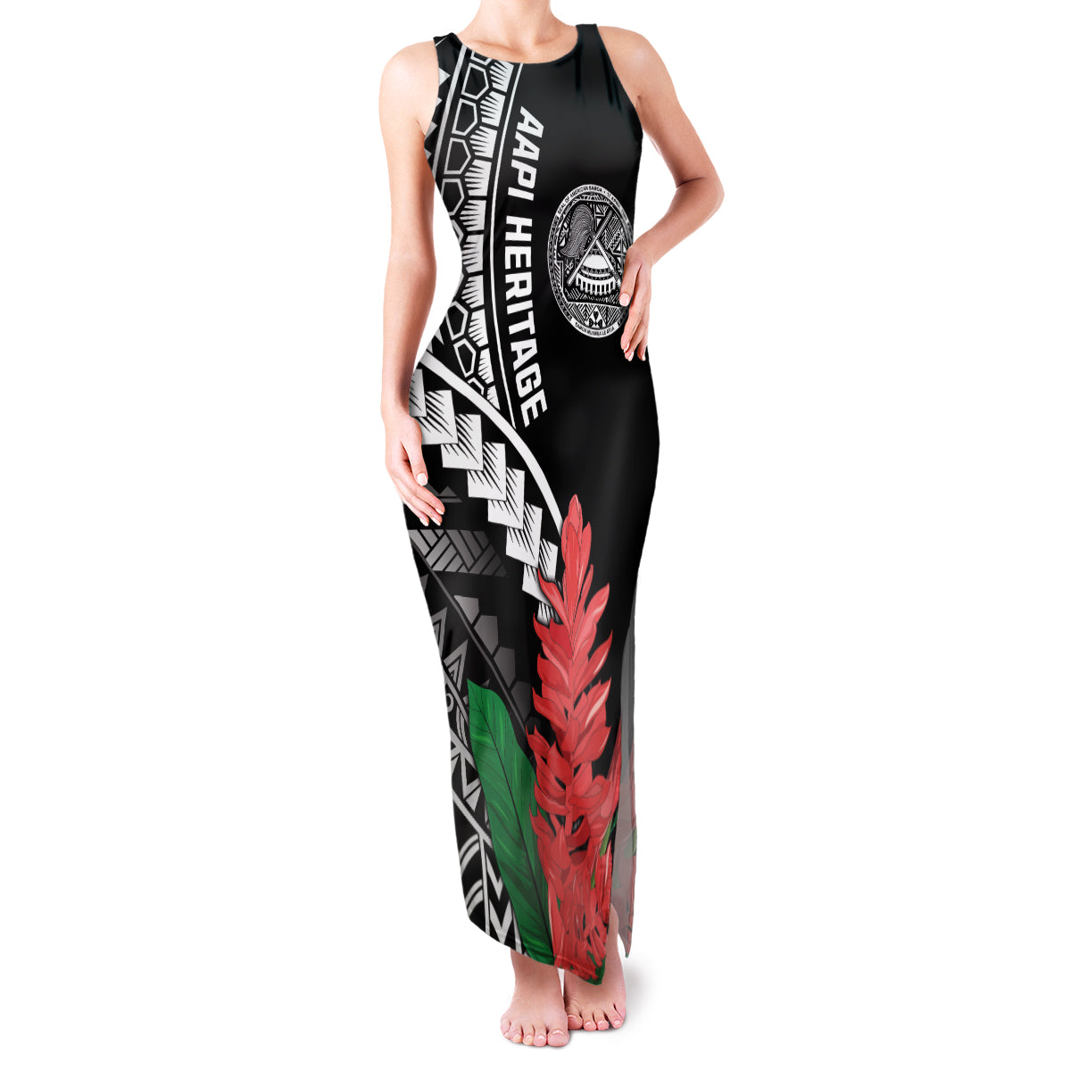 AAPI Heritage Month Family Matching Tank Maxi Dress and Hawaiian Shirt Samoa Teuila