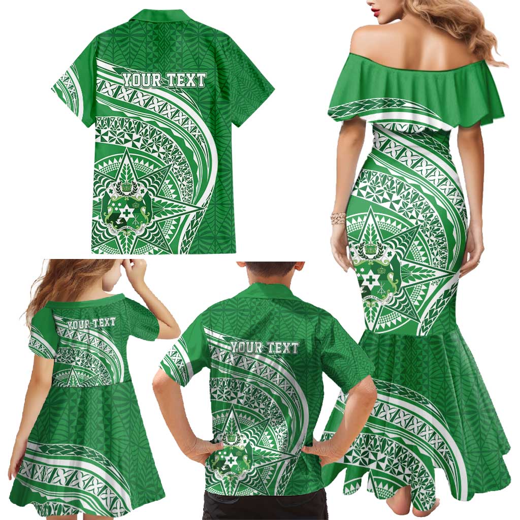 Tonga Liahona High School Personalized Family Matching Mermaid Dress and Hawaiian Shirt Ngatu Tokelaufeletoa Motifs LT7 - Polynesian Pride