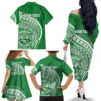 Tonga Liahona High School Personalized Family Matching Off The Shoulder Long Sleeve Dress and Hawaiian Shirt Ngatu Tokelaufeletoa Motifs LT7 - Polynesian Pride