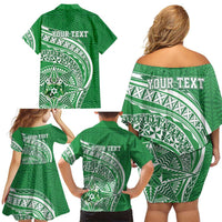 Tonga Liahona High School Personalized Family Matching Off Shoulder Short Dress and Hawaiian Shirt Ngatu Tokelaufeletoa Motifs LT7 - Polynesian Pride