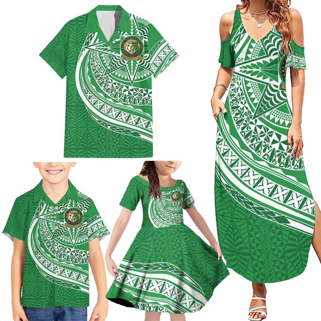 Tonga Liahona High School Personalized Family Matching Summer Maxi Dress and Hawaiian Shirt Ngatu Tokelaufeletoa Motifs LT7 - Polynesian Pride