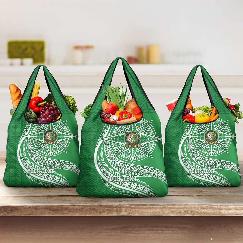 Tonga Liahona High School Personalized Grocery Bag Ngatu Tokelaufeletoa Motifs