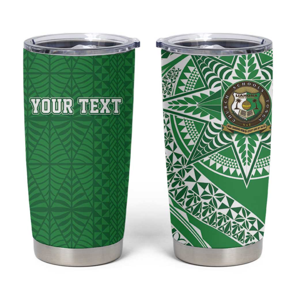 Tonga Liahona High School Personalized Tumbler Cup Ngatu Tokelaufeletoa Motifs
