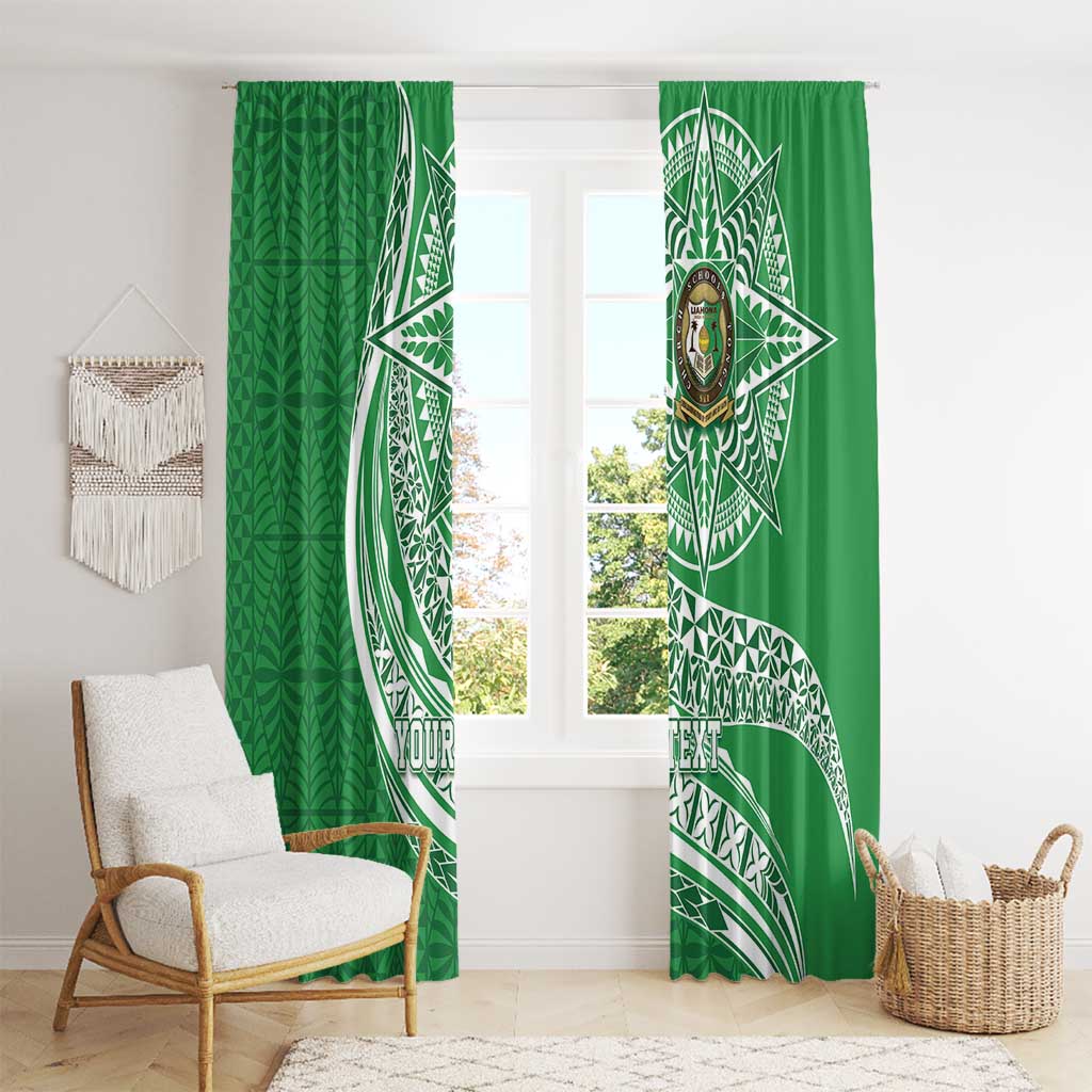 Tonga Liahona High School Personalized Window Curtain Ngatu Tokelaufeletoa Motifs