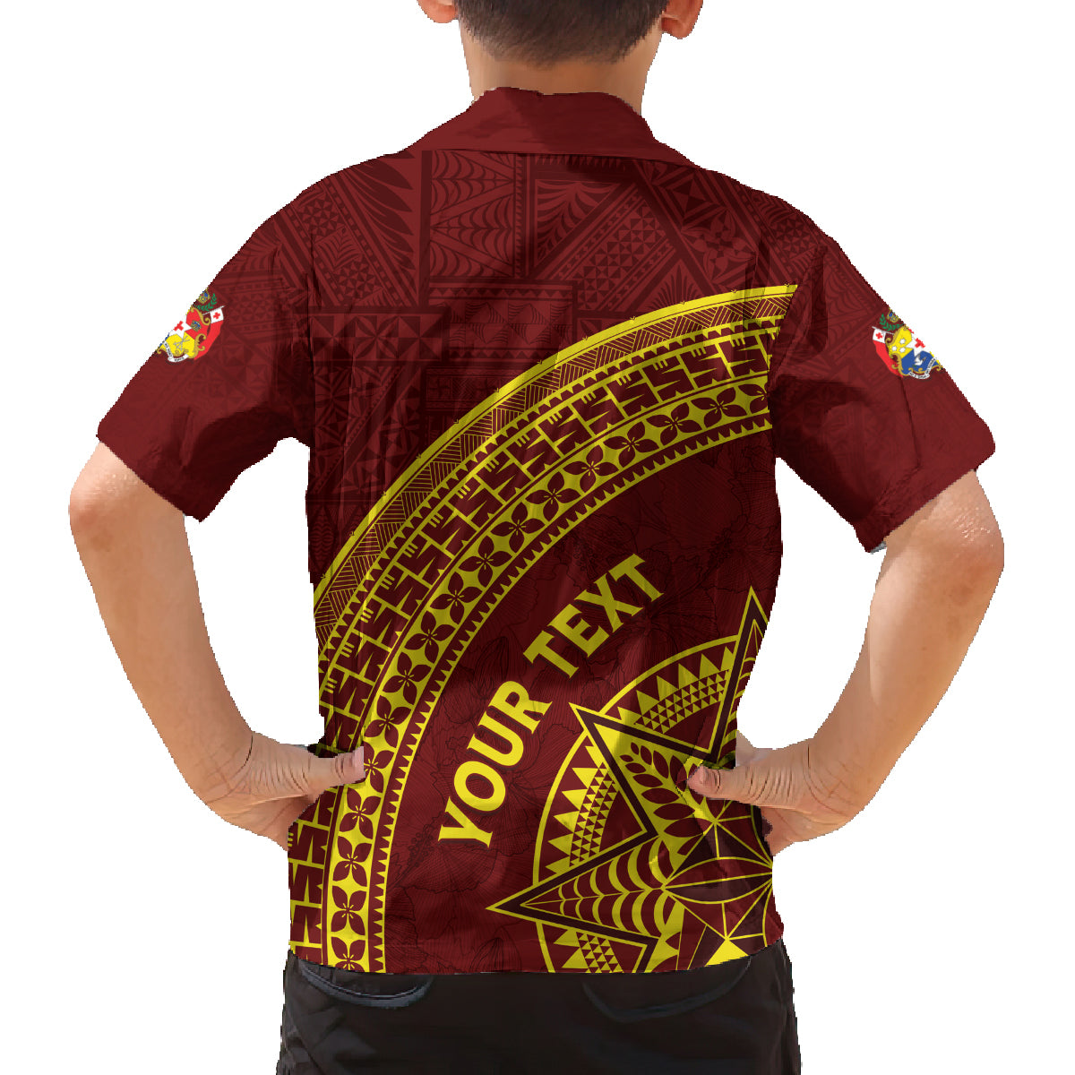 Tonga High School Family Matching Off Shoulder Maxi Dress and Hawaiian Shirt THS Anniversary Ngatu Motif LT7 - Polynesian Pride