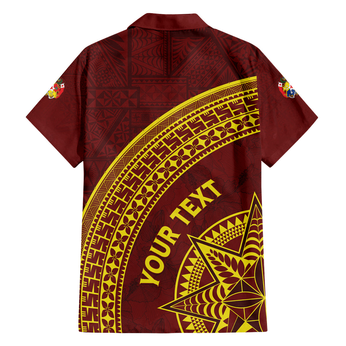 Tonga High School Family Matching Off Shoulder Short Dress and Hawaiian Shirt THS Anniversary Ngatu Motif LT7 - Polynesian Pride