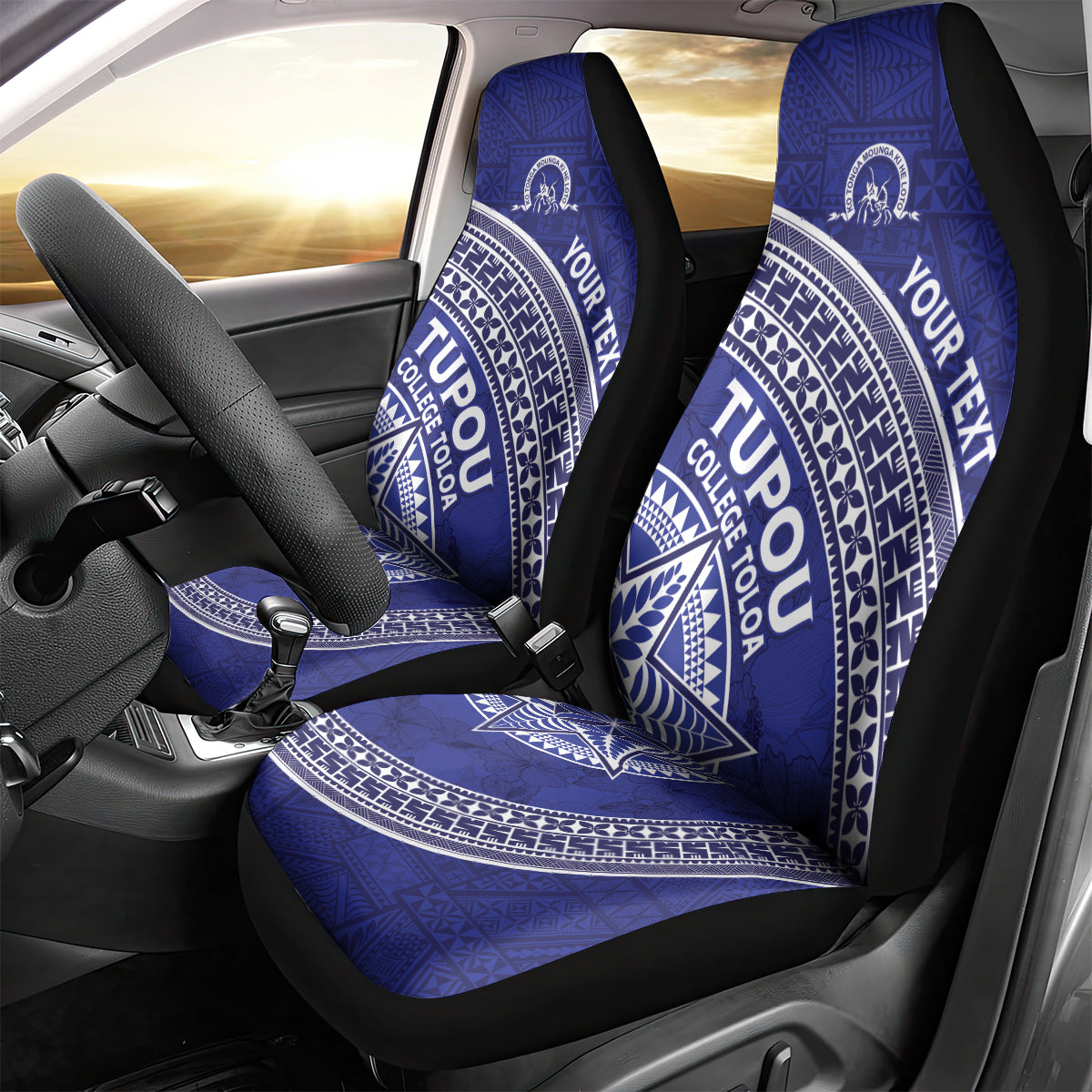 Tupou College Toloa Car Seat Cover Ngatu Tapa Mix Style