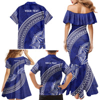 Tupou College Toloa Family Matching Mermaid Dress and Hawaiian Shirt Ngatu Tapa Mix Style
