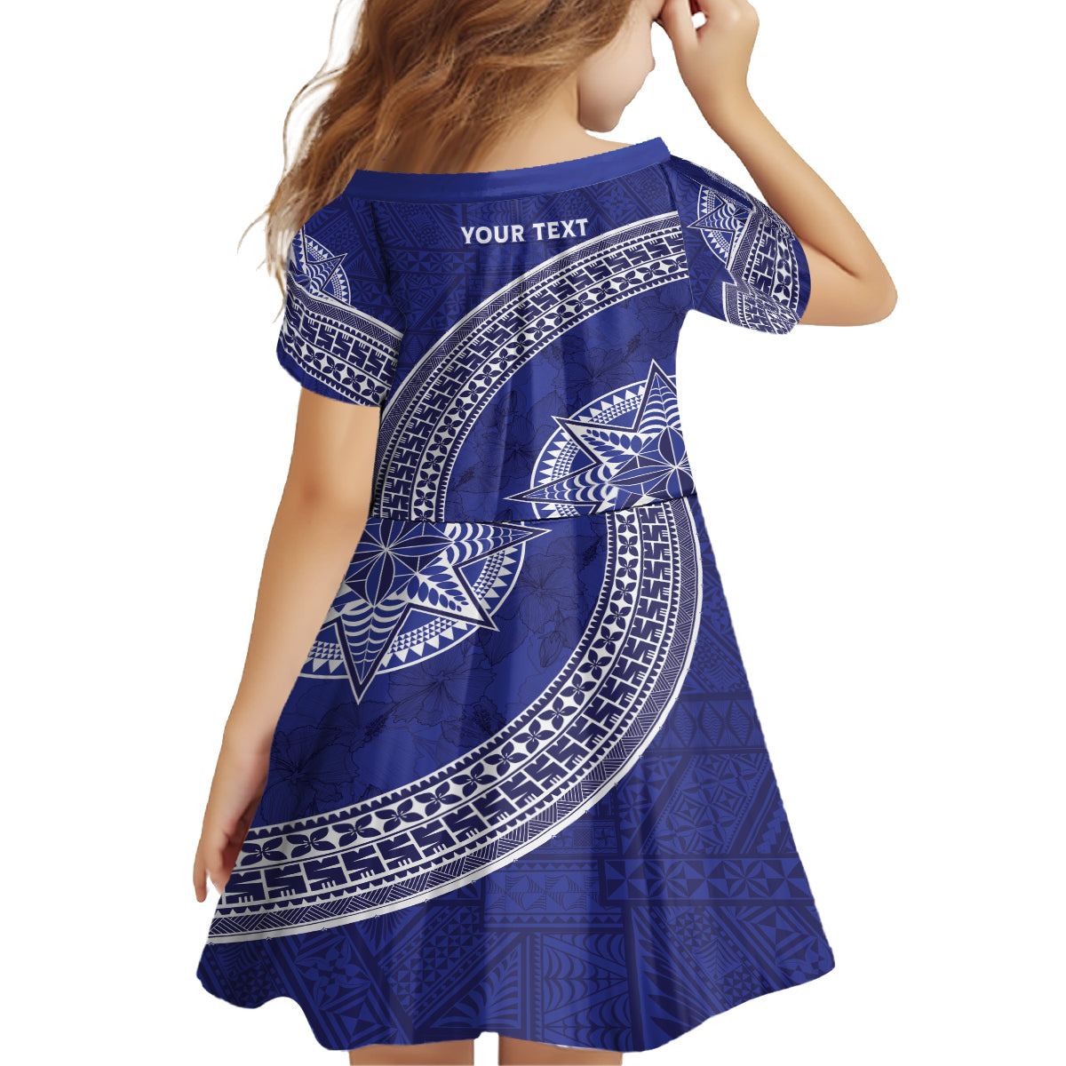 Tupou College Toloa Family Matching Off The Shoulder Long Sleeve Dress and Hawaiian Shirt Ngatu Tapa Mix Style LT7 - Polynesian Pride