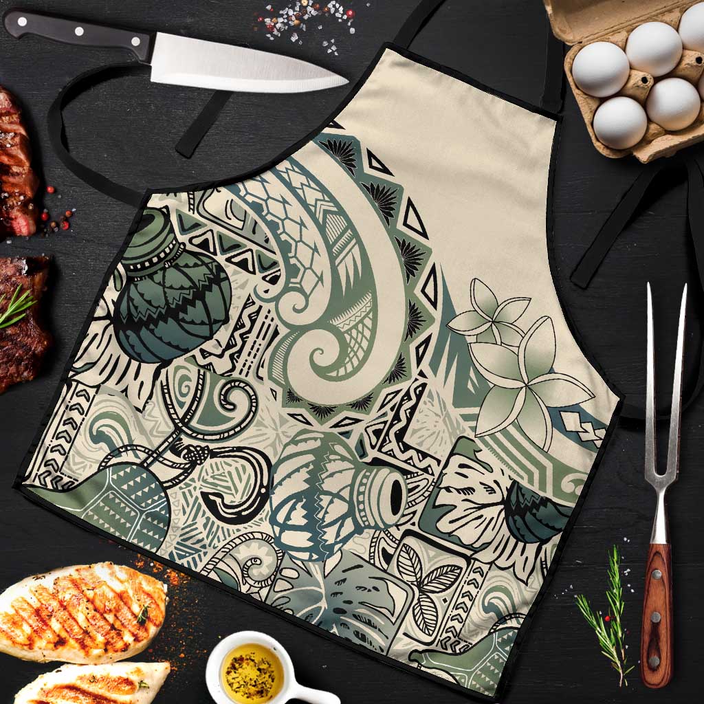 Aloha Hawaii Tapa Apron Summer Green Hawaiian Ipu - Polynesian Pride
