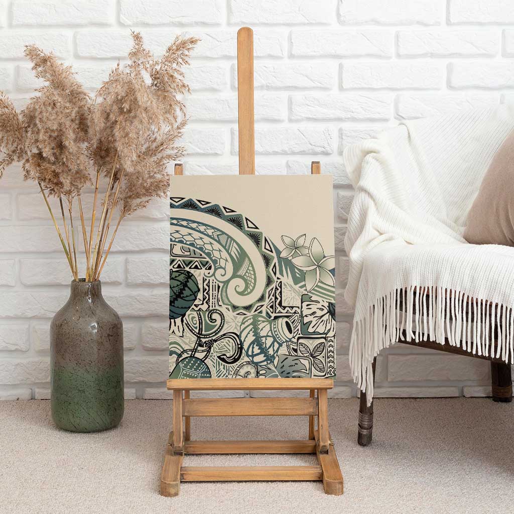 Aloha Hawaii Tapa Canvas Wall Art Summer Green Hawaiian Ipu - Polynesian Pride