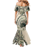 Aloha Hawaii Tapa Family Matching Mermaid Dress and Hawaiian Shirt Summer Green Hawaiian Ipu LT7 - Polynesian Pride