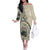 Aloha Hawaii Tapa Family Matching Off The Shoulder Long Sleeve Dress and Hawaiian Shirt Summer Green Hawaiian Ipu - Polynesian Pride