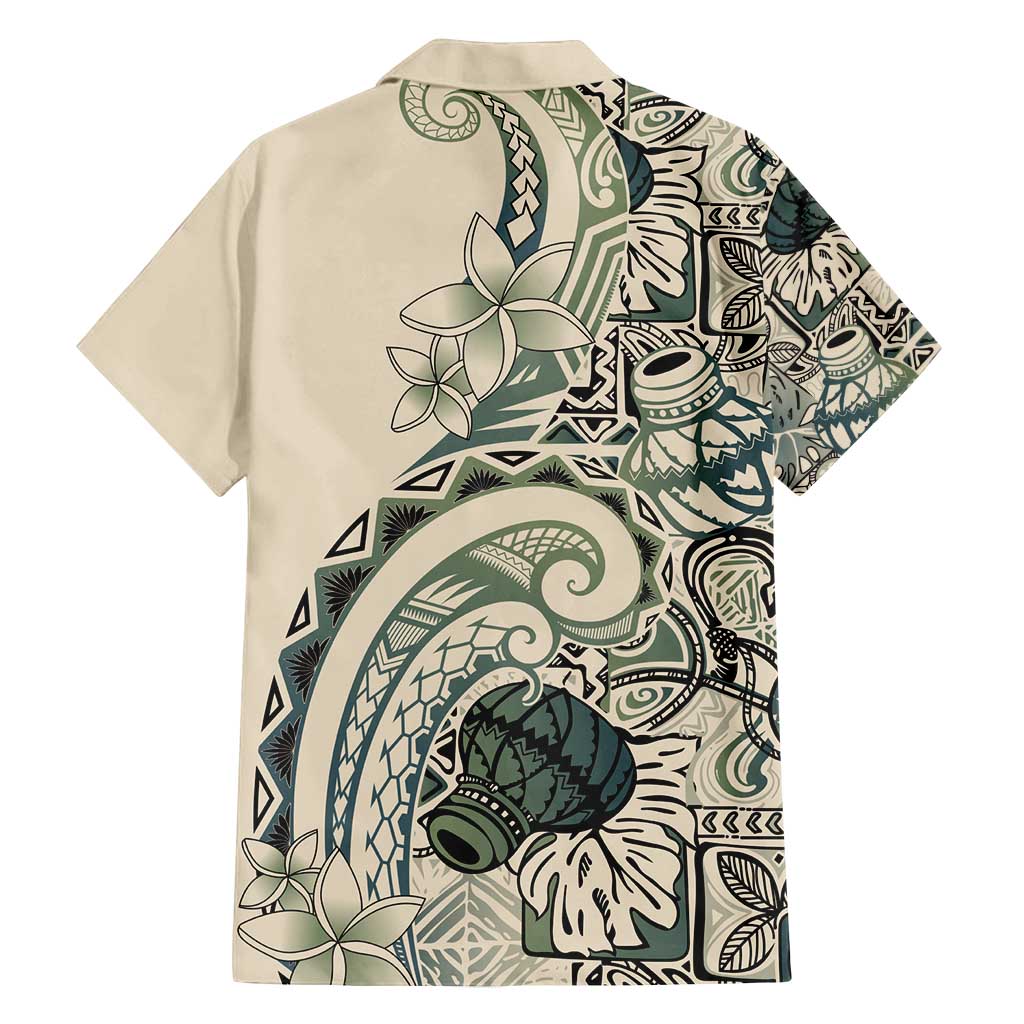 Aloha Hawaii Tapa Family Matching Off Shoulder Maxi Dress and Hawaiian Shirt Summer Green Hawaiian Ipu LT7 - Polynesian Pride