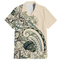 Aloha Hawaii Tapa Family Matching Puletasi and Hawaiian Shirt Summer Green Hawaiian Ipu LT7 Dad's Shirt - Short Sleeve Emerald - Polynesian Pride