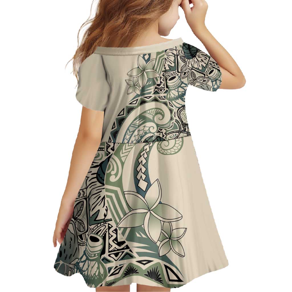 Aloha Hawaii Tapa Family Matching Summer Maxi Dress and Hawaiian Shirt Summer Green Hawaiian Ipu LT7 - Polynesian Pride