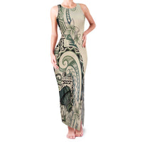Aloha Hawaii Tapa Family Matching Tank Maxi Dress and Hawaiian Shirt Summer Green Hawaiian Ipu LT7 Mom's Dress Emerald - Polynesian Pride