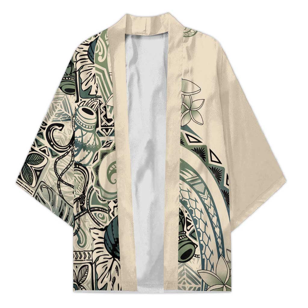 Aloha Hawaii Tapa Kimono Summer Green Hawaiian Ipu LT7 Unisex Emerald - Polynesian Pride