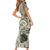 Aloha Hawaii Tapa Short Sleeve Bodycon Dress Summer Green Hawaiian Ipu - Polynesian Pride