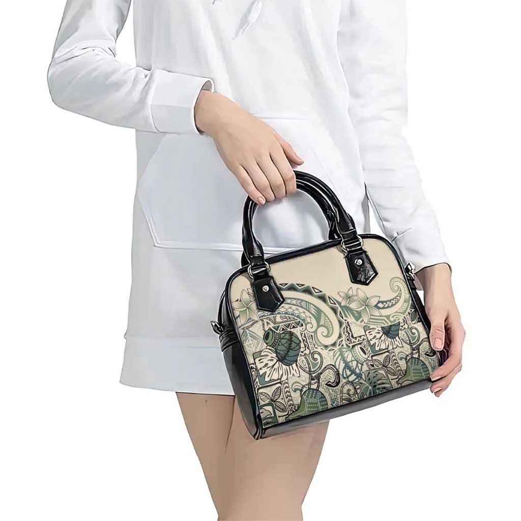 Aloha Hawaii Tapa Shoulder Handbag Summer Green Hawaiian Ipu - Polynesian Pride