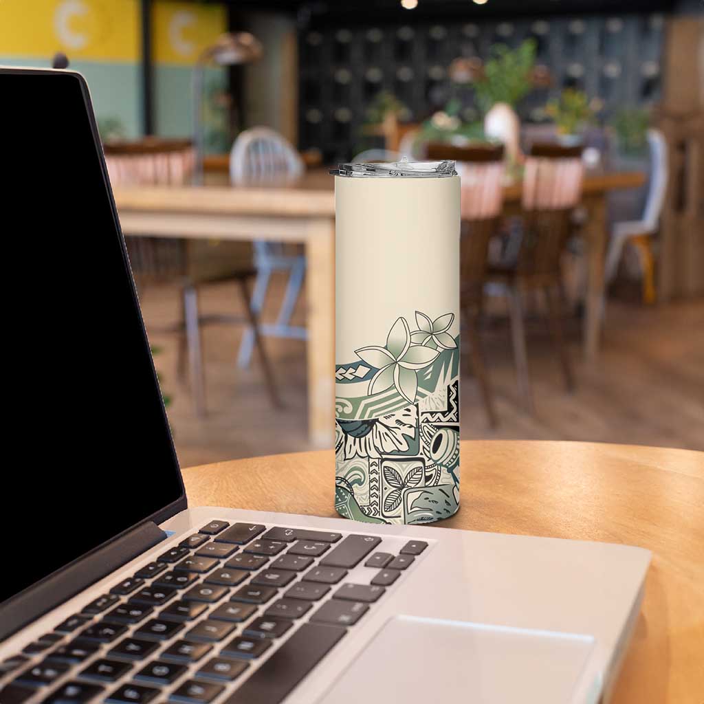 Aloha Hawaii Tapa Skinny Tumbler Summer Green Hawaiian Ipu - Polynesian Pride