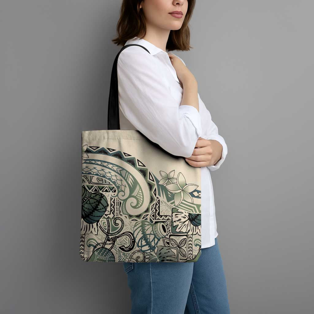 Aloha Hawaii Tapa Tote Bag Summer Green Hawaiian Ipu - Polynesian Pride
