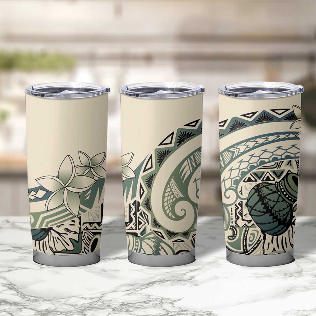 Aloha Hawaii Tapa Tumbler Cup Summer Green Hawaiian Ipu - Polynesian Pride