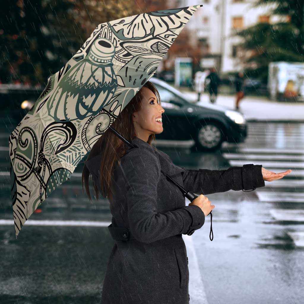 Aloha Hawaii Tapa Umbrella Summer Green Hawaiian Ipu - Polynesian Pride