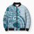Aloha Hawaii Tapa Bomber Puffer Jacket Cool Turquoise Hawaiian Ipu - Polynesian Pride