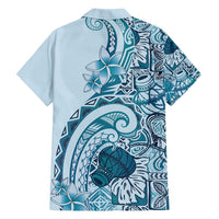 Aloha Hawaii Tapa Family Matching Long Sleeve Bodycon Dress and Hawaiian Shirt Cool Turquoise Hawaiian Ipu LT7 - Polynesian Pride