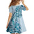 Aloha Hawaii Tapa Family Matching Off The Shoulder Long Sleeve Dress and Hawaiian Shirt Cool Turquoise Hawaiian Ipu - Polynesian Pride