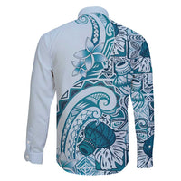 Aloha Hawaii Tapa Family Matching Puletasi and Hawaiian Shirt Cool Turquoise Hawaiian Ipu - Polynesian Pride
