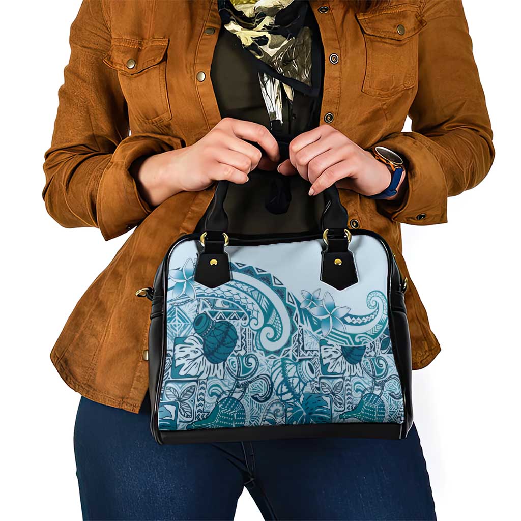 Aloha Hawaii Tapa Shoulder Handbag Cool Turquoise Hawaiian Ipu - Polynesian Pride