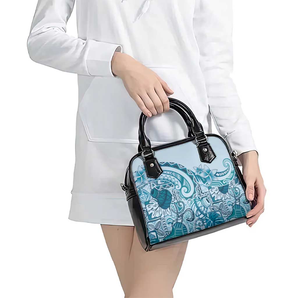 Aloha Hawaii Tapa Shoulder Handbag Cool Turquoise Hawaiian Ipu - Polynesian Pride