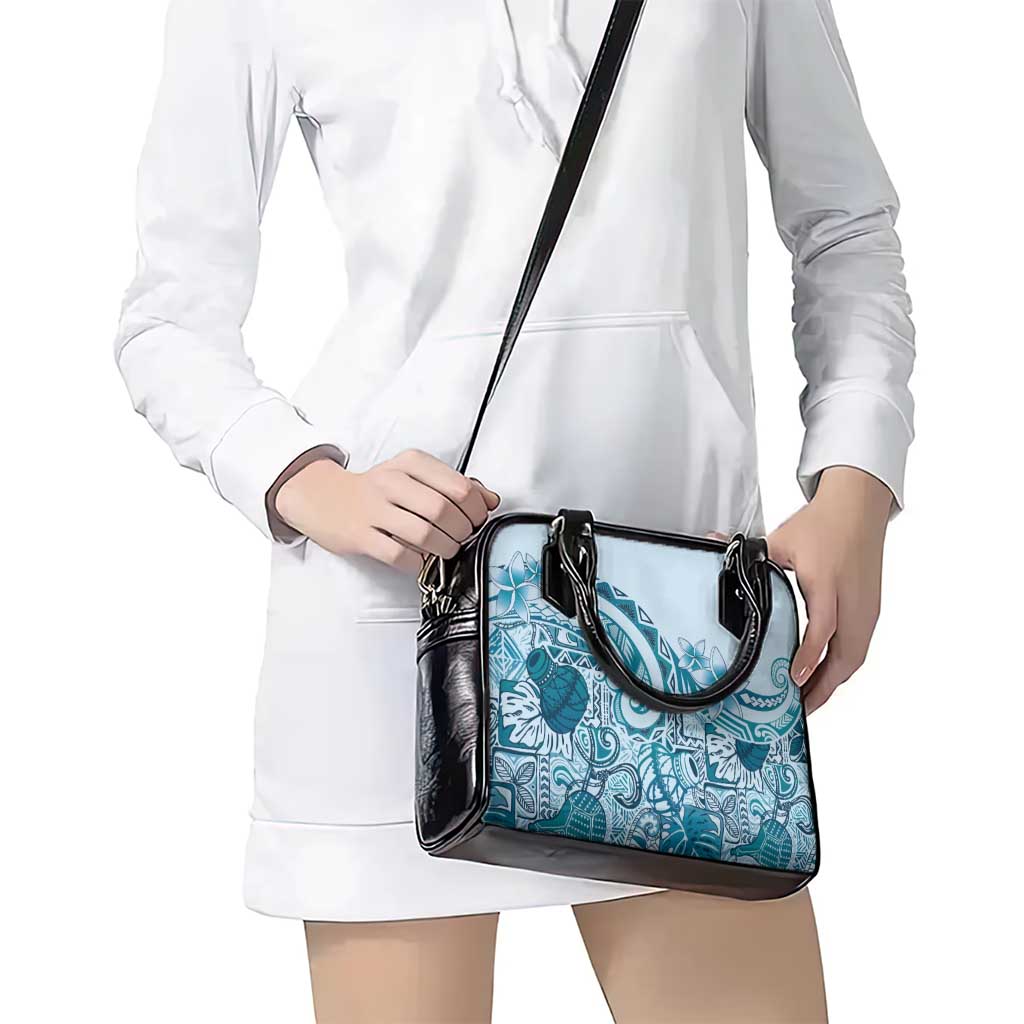 Aloha Hawaii Tapa Shoulder Handbag Cool Turquoise Hawaiian Ipu - Polynesian Pride