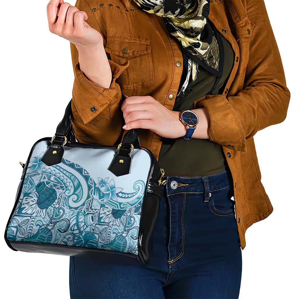 Aloha Hawaii Tapa Shoulder Handbag Cool Turquoise Hawaiian Ipu - Polynesian Pride
